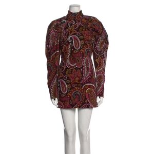 ROTATE Birger Christensen Paisley Print Mini Dress Fit Small